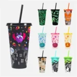 Halloween Color-Changing Ghost Plastic Tumbler Cup - Image 2