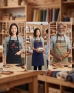 Heavy-Duty Bib Apron with Dual Front Pocket With Custom Logo - Image 5