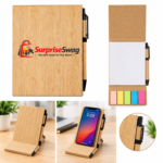 Bamboo Desk Jotter With Phone Stand