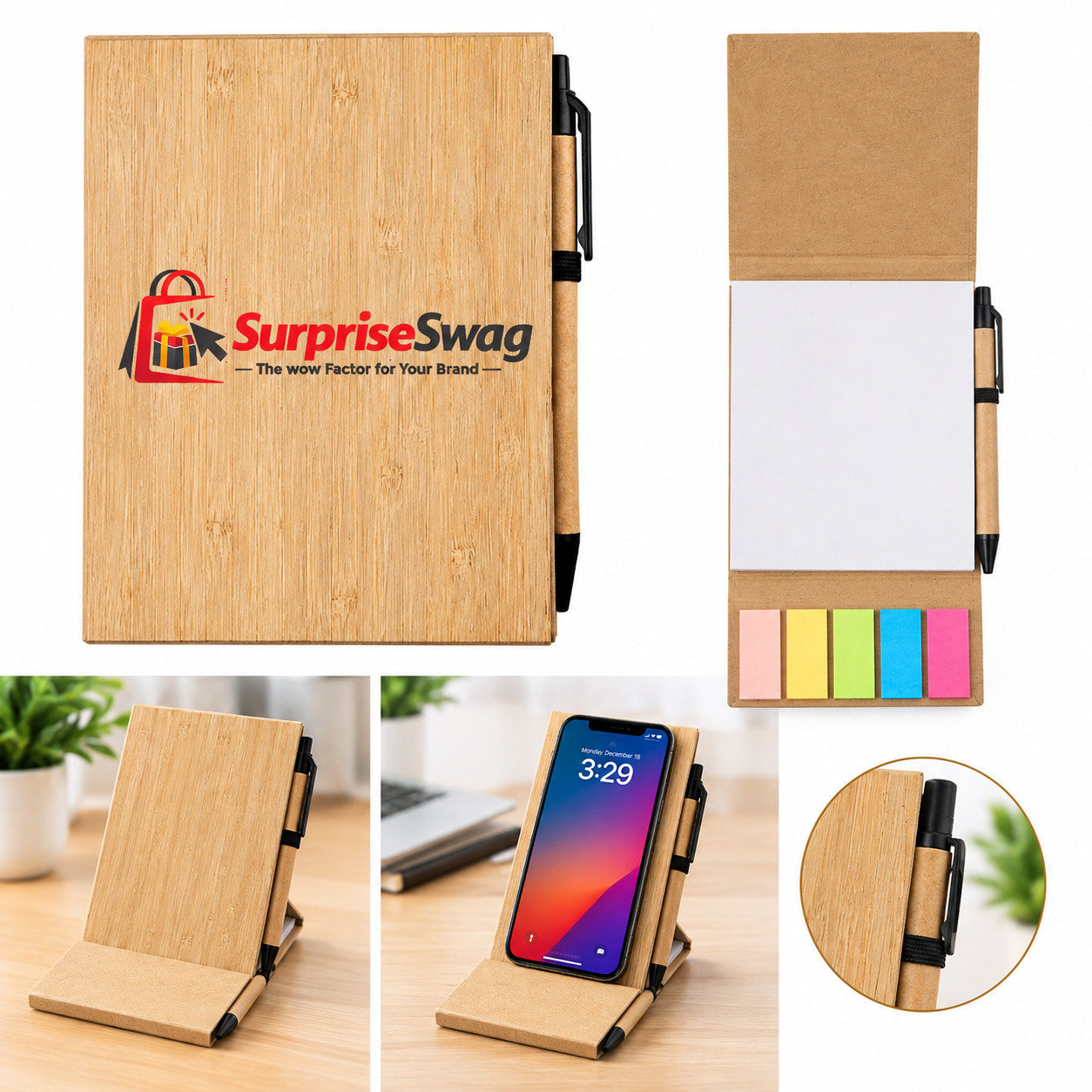 Bamboo (1) Bamboo Desk Jotter With Phone Stand - Image 1