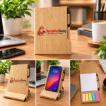 Bamboo Desk Jotter With Phone Stand - Image 2