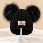 Women's Warm Double Pom Knit Beanie - Image 3
