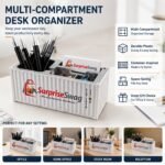 Multi-Compartment Container Desk Organizer with Custom Logo