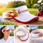 Novelty Flame Golf & Tennis Visor Hat With CUstom Logo - Image 3