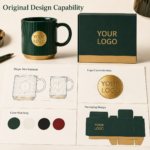 Custom Logo Ribbed Ceramic Mug Set with Luxury Gift Box - Image 4