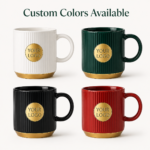 Custom Logo Ribbed Ceramic Mug Set with Luxury Gift Box - Image 6
