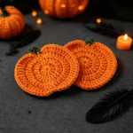 Custom Logo Halloween Pumpkin Knitted Coaster Promo Gift - Image 3