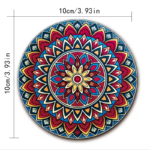 Custom Logo Mandala Wooden Coaster Set Promo Gift - Image 2