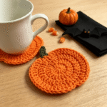 Custom Logo Halloween Pumpkin Knitted Coaster Promo Gift - Image 6