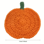 Custom Logo Halloween Pumpkin Knitted Coaster Promo Gift - Image 7