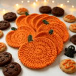 Custom Logo Halloween Pumpkin Knitted Coaster Promo Gift - Image 2