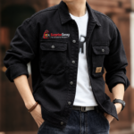 Custom Logo Men's French Workwear Denim Jacket Promo Wear