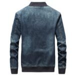 Custom Logo Men's Denim Bomber Jacket Promotional Wear - Image 3