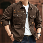 Custom Logo Men's French Workwear Denim Jacket Promo Wear - Image 3