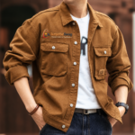 Custom Logo Men's French Workwear Denim Jacket Promo Wear - Image 4