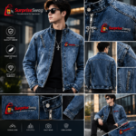 Men's Vintage Slim Denim Jacket Winter Velvet Warm - Image 7