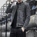 Men's Vintage Slim Denim Jacket Winter Velvet Warm - Image 2