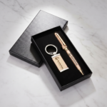 Runwood Luxury Custom Wood Corporate Gift Set Keychain Pen