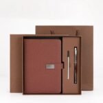 A5 Sustainable Leather Notebook & Luxury Pen Corporate Gift Set - Image 3