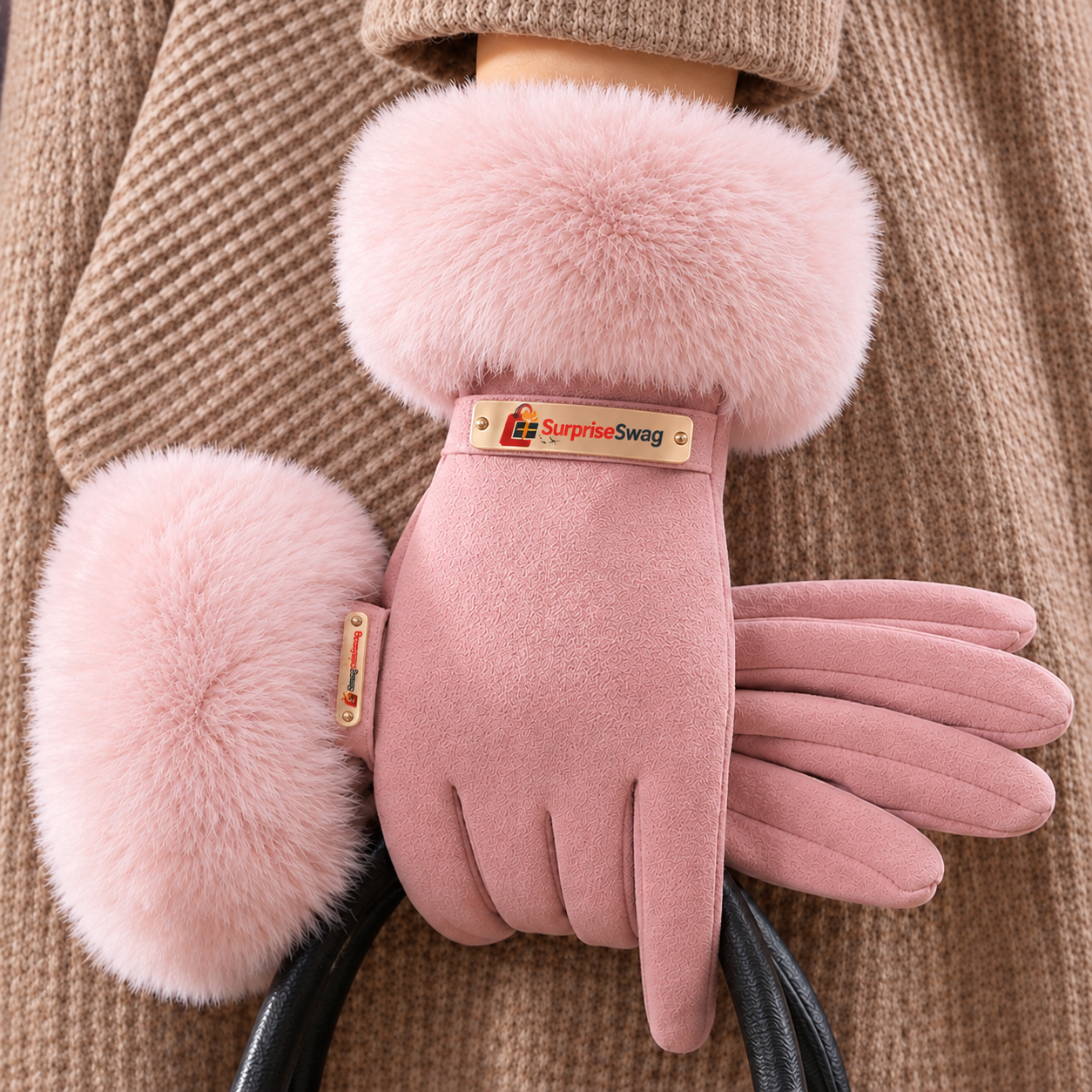 Gloves (1) Women's Touchscreen Gloves Beige Waterproof & Thermal Lined - Image 1