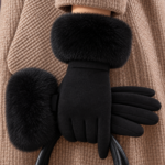Women's Touchscreen Gloves Beige Waterproof & Thermal Lined - Image 3