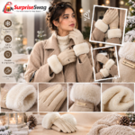 Women's Touchscreen Gloves Beige Waterproof & Thermal Lined - Image 5