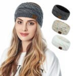 Custom Logo Knit Fleece Lined Headband Winter Promo Gift - Image 5