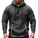 Custom Logo Men's Tactical Quarter Zip Hoodie Promo Wear - Image 2