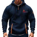 Custom Logo Men's Tactical Quarter Zip Hoodie Promo Wear - Image 4