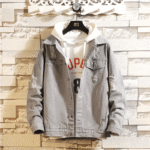OEM/ODM Men’s Hooded Denim Jacket Hip Hop Streetwear - Image 5