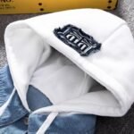 OEM/ODM Men’s Hooded Denim Jacket Hip Hop Streetwear - Image 6