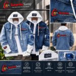 OEM/ODM Men’s Hooded Denim Jacket Hip Hop Streetwear