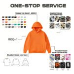 Custom Men’s Quarter-Zip OEM Oversized Streetwear Hoodie - Image 2