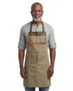 Heavy-Duty Bib Apron with Dual Front Pocket With Custom Logo - Image 3