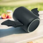 Custom Logo Black Bat Wing Ceramic Mug Halloween Promo - Image 2