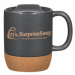 Custom Logo 14oz Cork Base Ceramic Mug with Lid Promo - Image 2