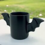 Custom Logo Black Bat Wing Ceramic Mug Halloween Promo - Image 3