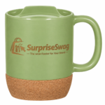 Custom Logo 14oz Cork Base Ceramic Mug with Lid Promo - Image 3