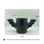 Custom Logo Black Bat Wing Ceramic Mug Halloween Promo - Image 4