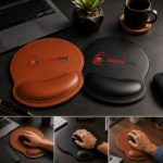 Custom Logo Faux Leather Ergonomic Mouse Pad - Image 4