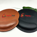 Custom Logo Faux Leather Ergonomic Mouse Pad