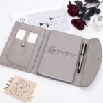 Custom Logo A5 PU Leather Business Portfolio Organizer Gift