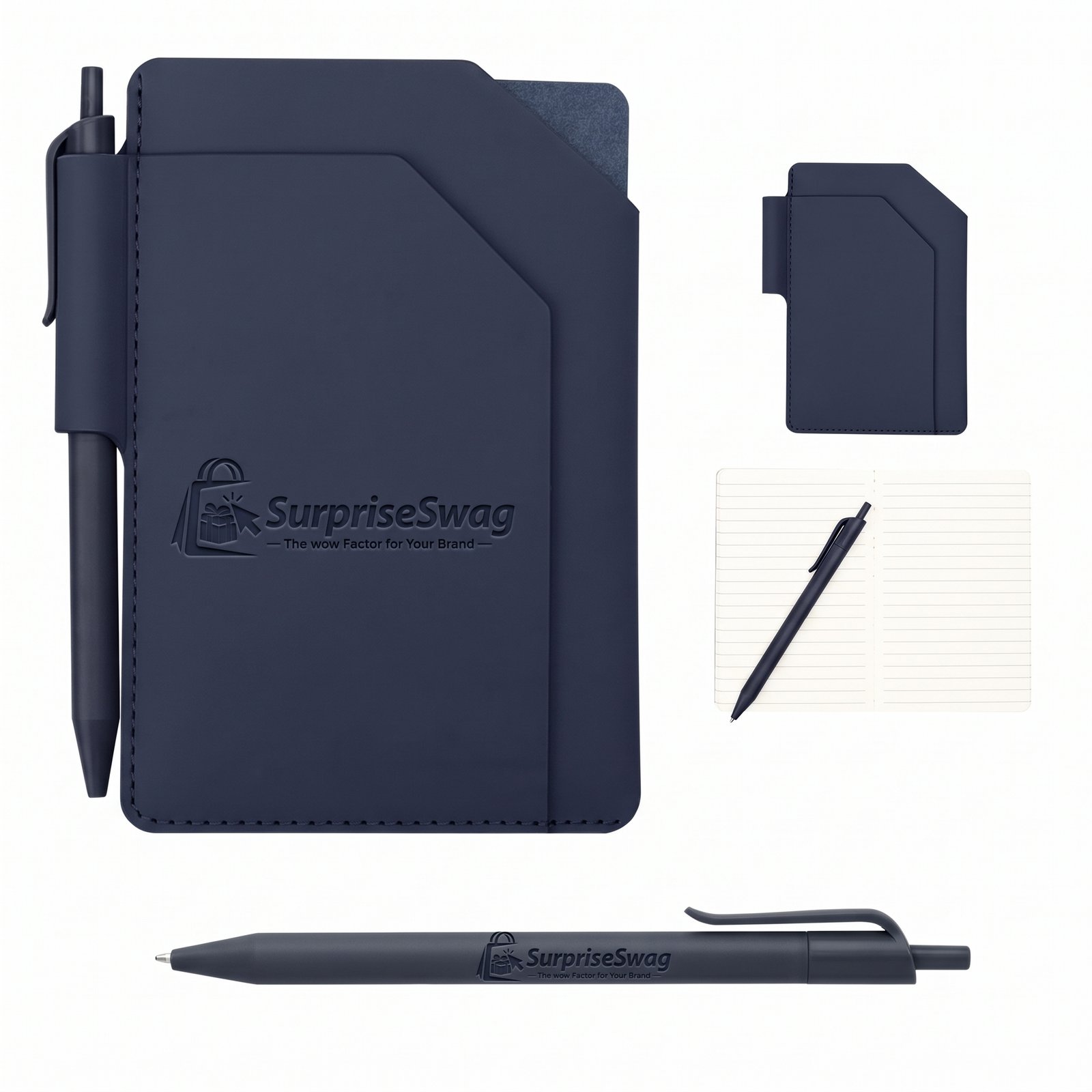 NOTEBOOK 1 Custom Logo Pinnacle PU Jotter with Pen Promotional Gift - Image 1