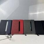 Custom Logo Engraved A5 Tri Fold Leather Notebook - Image 2