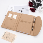 Custom Logo A5 PU Leather Business Portfolio Organizer Gift - Image 3
