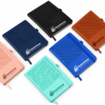 Custom Logo A6 Hardcover PU Mini Notebook with Strap Closure - Image 3