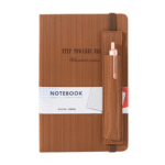 Custom Logo A5 Hardcover PU Leather Planner with Pen Holder - Image 3