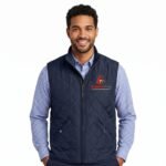 Casual Diamond-Quilted Men's Vest with Stand Collar - Image 2