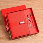 Custom A5 PU Leather Hardcover Notebook & Pen Set - Image 2