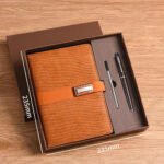 Custom A5 PU Leather Hardcover Notebook & Pen Set - Image 3